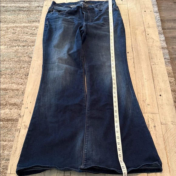 Express Bell Flare High Rise Denim Jeans Sz 10 R BOHO Retro Y2K Style - Picture 8 of 13